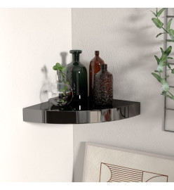 323889  Floating Corner Shelf High Gloss Black 25x25x3,8 cm MDF