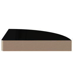 323889  Floating Corner Shelf High Gloss Black 25x25x3,8 cm MDF