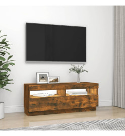 Meuble TV avec lumières LED chêne fumé 100x35x40 cm