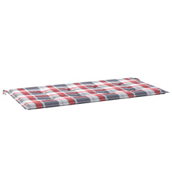 Coussin de banc de jardin motif à carreaux rouges 120x50x3 cm