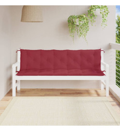 Coussins de banc de jardin 2 pcs rouge bordeaux tissu Oxford