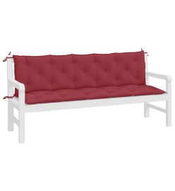 Coussins de banc de jardin 2 pcs rouge bordeaux tissu Oxford