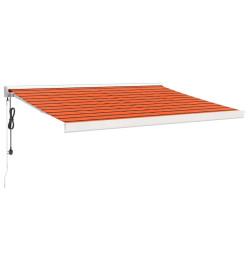 Auvent rétractable orange et marron 3x2,5 m tissu et aluminium