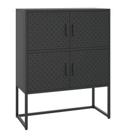 Buffet haut Noir 80x35x100 cm Acier