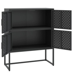 Buffet haut Noir 80x35x100 cm Acier