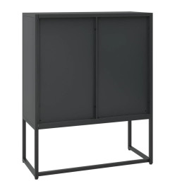 Buffet haut Noir 80x35x100 cm Acier