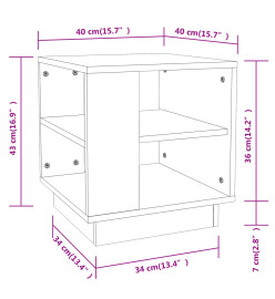 Table basse Chêne marron 40x40x43 cm Bois d'ingénierie