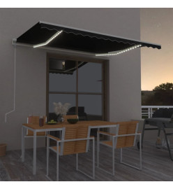 Auvent automatique et capteur de vent/LED 450x300 cm Anthracite