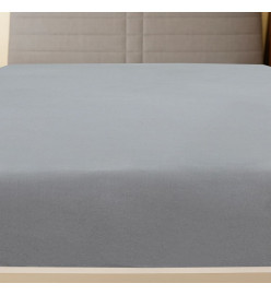 Draps-housses Jersey 2 pcs Gris 140x200 cm Coton