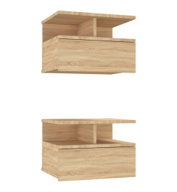 Tables de chevet flottantes 2 pcs Chêne sonoma 40x31x27 cm