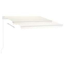 Auvent automatique avec capteur de vent et LED 350x250 cm Crème