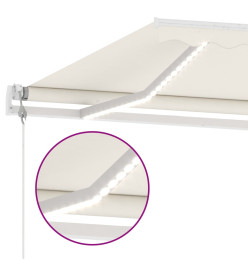 Auvent automatique avec capteur de vent et LED 350x250 cm Crème