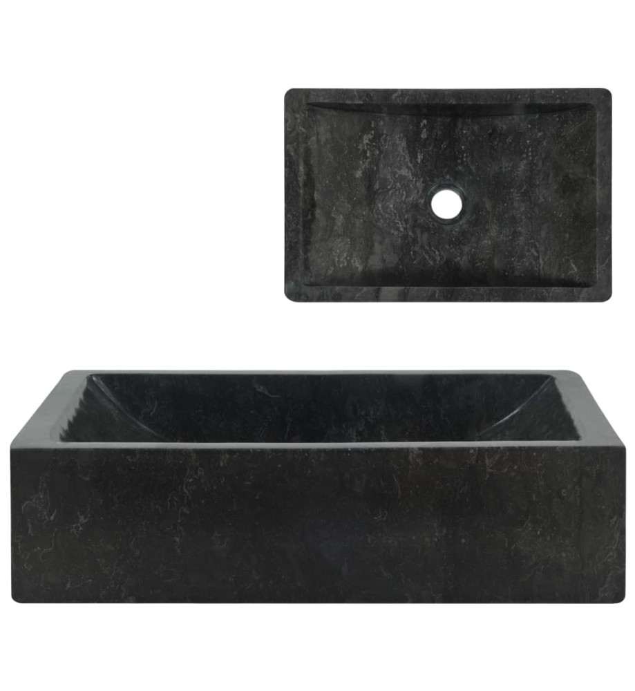 Lavabo 45x30x12 cm marbre noir brillant