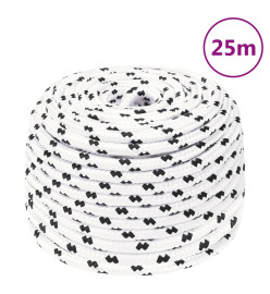 Corde de bateau tressé Blanc 8 mmx25 m Polyester