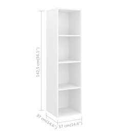 Ensemble de meuble TV 2 pcs Blanc Aggloméré