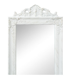 Miroir sur pied Style baroque 160x40 cm Blanc