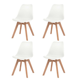 Chaises à manger lot de 4 Blanc Plastique