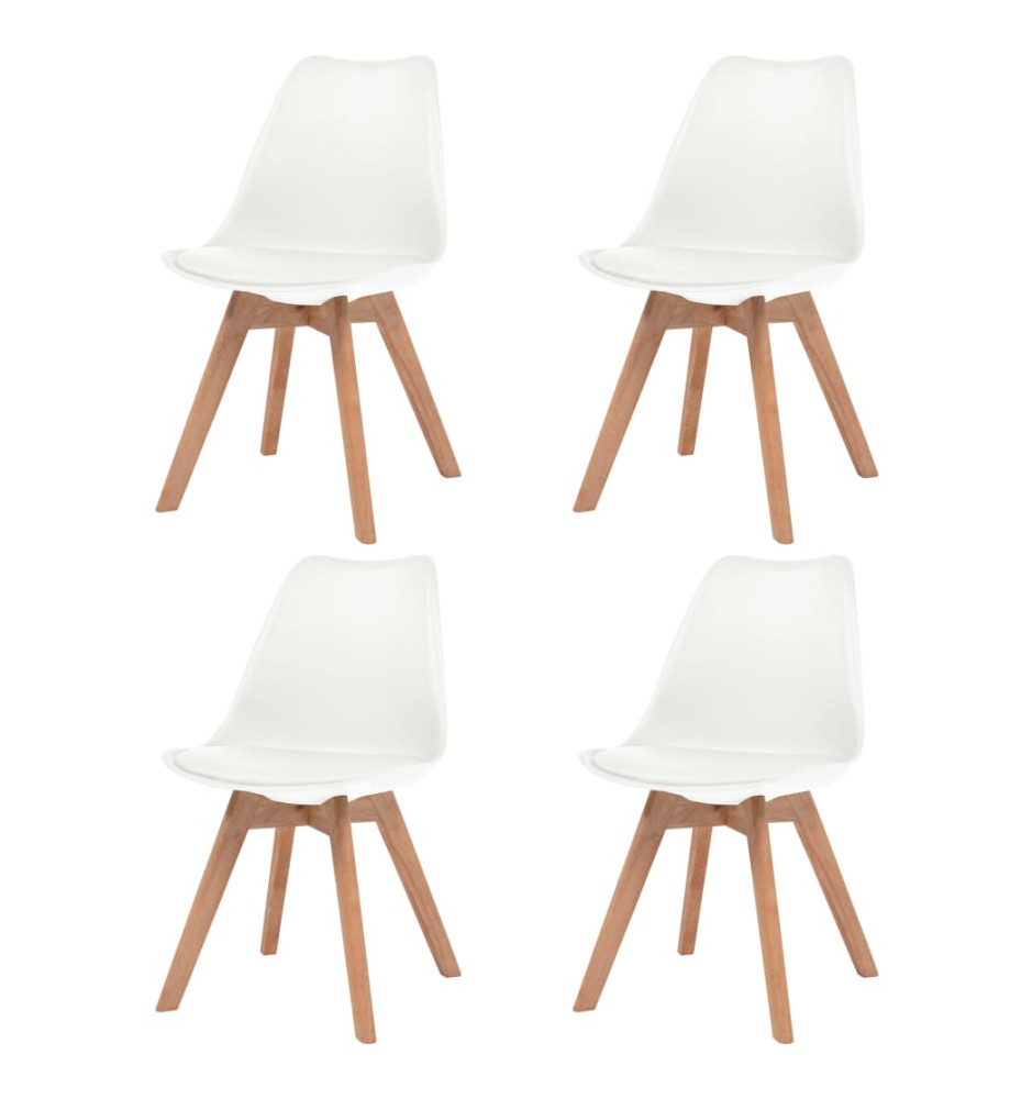 Chaises à manger lot de 4 Blanc Plastique