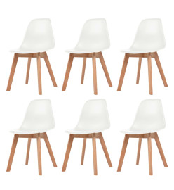 Chaises à manger lot de 6 Blanc Plastique