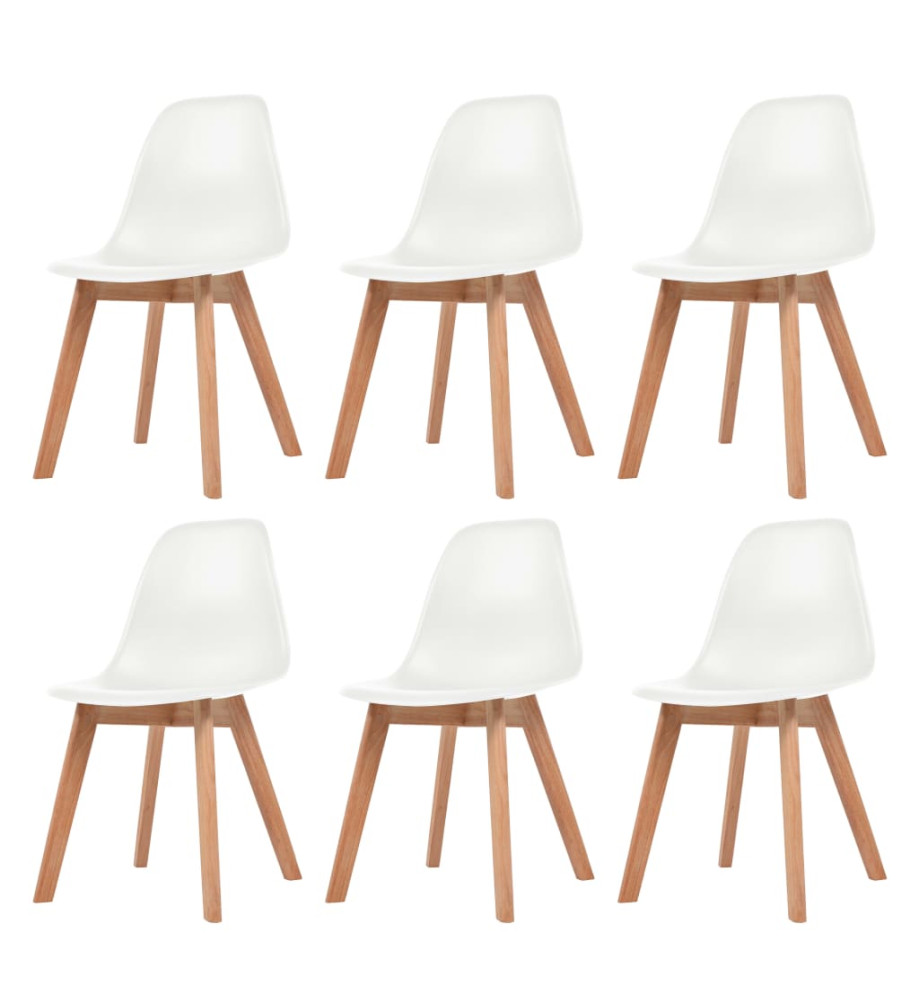 Chaises à manger lot de 6 Blanc Plastique