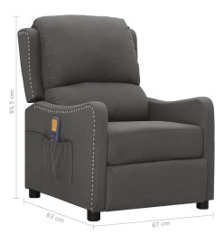 Fauteuil de massage inclinable Gris foncé Tissu