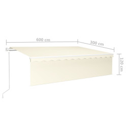 Auvent automatique rétractable avec store 6x3 m Crème