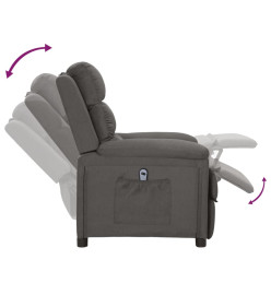 Fauteuil inclinable électrique Gris foncé Tissu