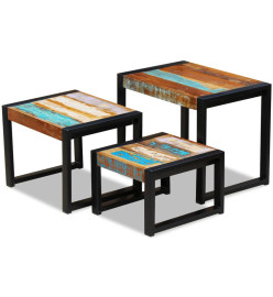 Tables gigognes 3 pcs Bois de récupération massif