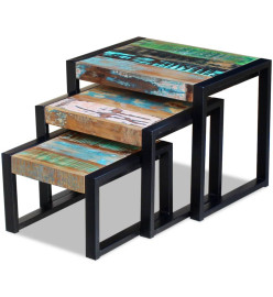 Tables gigognes 3 pcs Bois de récupération massif