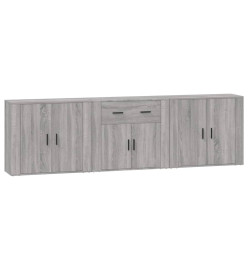 Buffets 3 pcs Sonoma gris Bois d'ingénierie