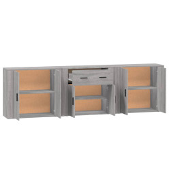 Buffets 3 pcs Sonoma gris Bois d'ingénierie