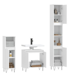 Ensemble de meubles salle de bain 3 pcs blanc bois d'ingénierie