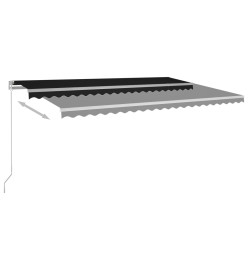 Auvent automatique capteur de vent et LED 5x3,5 m Anthracite