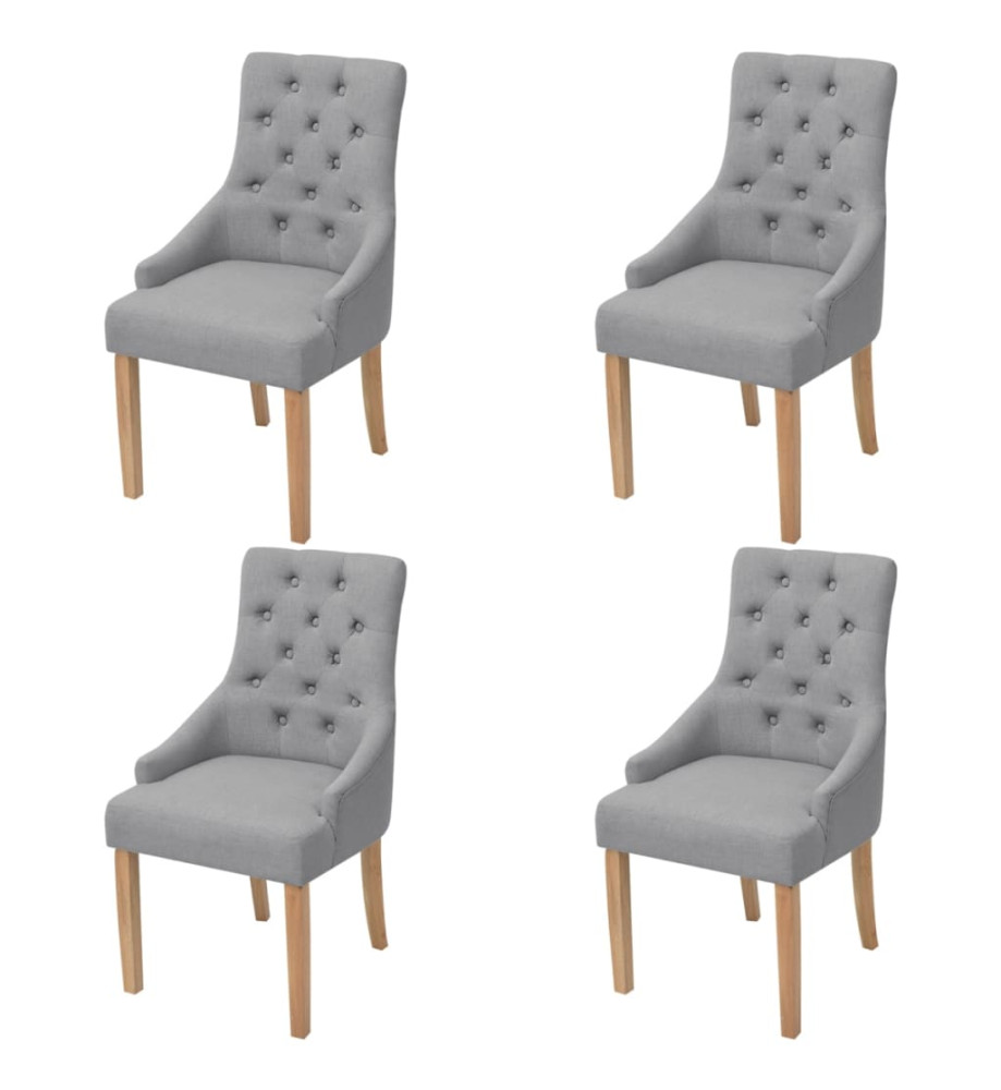 Chaises à manger lot de 4 gris clair tissu