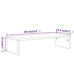 Support de moniteur Chêne marron 60x23,5x12cm Bois d'ingénierie