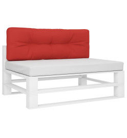 Coussin de palette rouge 120x40x12 cm tissu