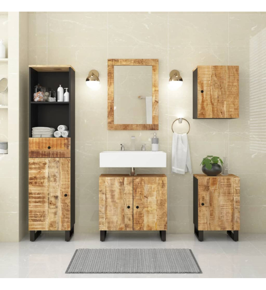 Ensemble de meubles de salle de bain 5 pcs bois manguier massif