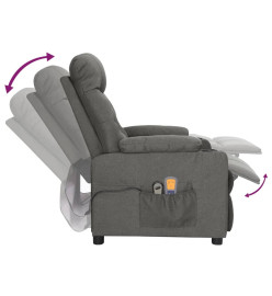 Fauteuil électrique de massage Gris foncé Tissu