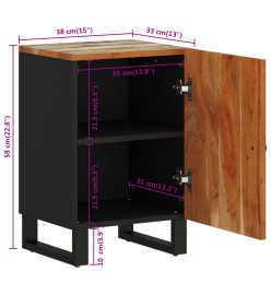 Armoire de salle de bain 38x33x58cm bois massif de récupération