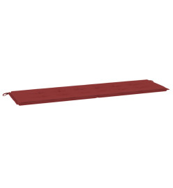 Coussin de banc de jardin rouge bordeaux 180x50x3 cm