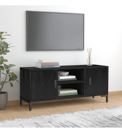 Meuble TV Noir 110x35x48 cm Bois de pin massif