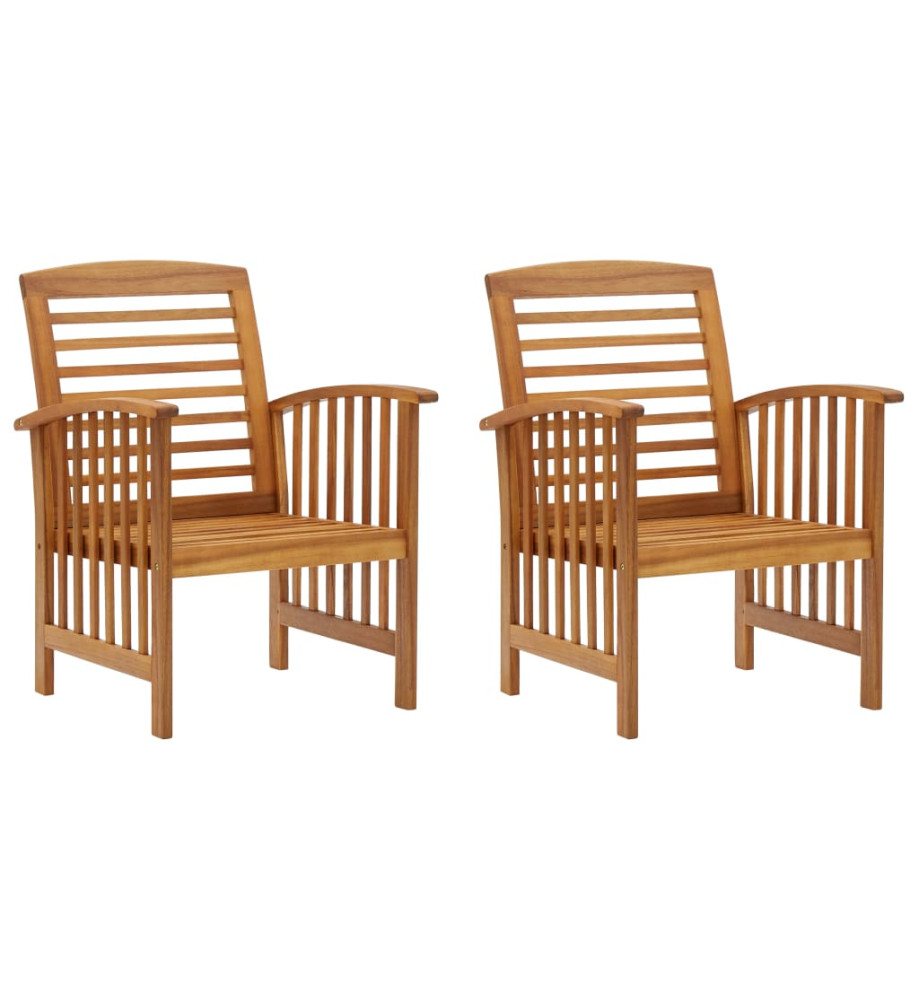 Chaises de jardin 2 pcs Bois d'acacia massif