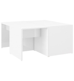 Tables basses 4 pcs Blanc brillant 33x33x33 cm Aggloméré