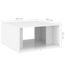 Tables basses 4 pcs Blanc brillant 33x33x33 cm Aggloméré