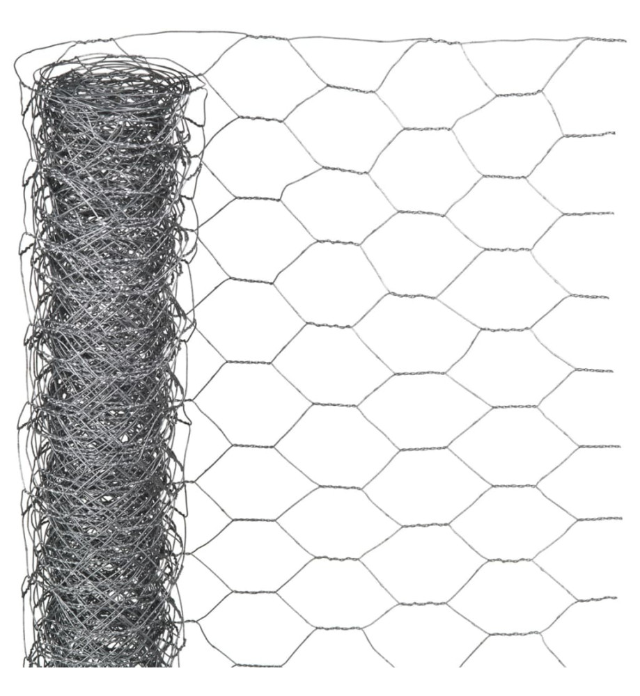 Nature Grillage métallique hexagonal 0,5x2,5 m 25 mm Acier galvanisé