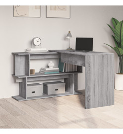 Bureau d'angle Sonoma gris 200x50x76 cm Bois d'ingénierie