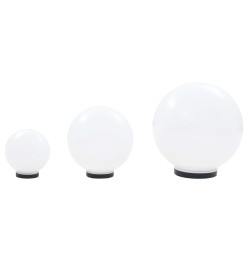 Jeu de lampe boule à LED 3 pcs PMMA sphérique 20/30/40 cm