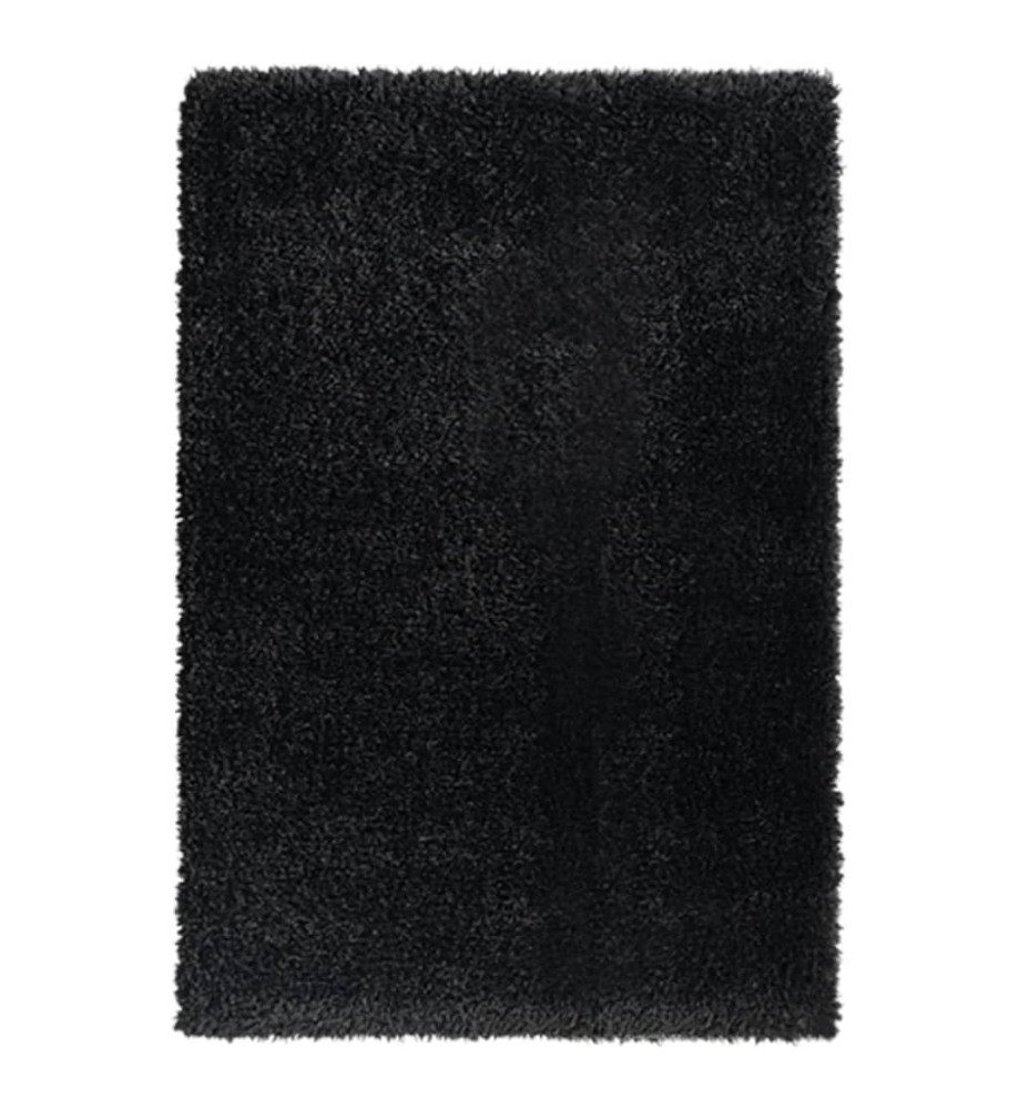 Tapis shaggy à poils hauts Noir 160x230 cm 50 mm