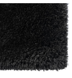 Tapis shaggy à poils hauts Noir 160x230 cm 50 mm