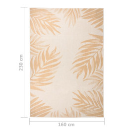 Tapis à tissage plat d'extérieur 160x230 cm Motif de feuille